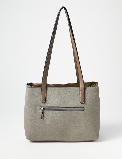Pronta Moda Maggie Contrast Tote, Oyster & Metallic product photo View 02 L