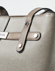 Pronta Moda Maggie Contrast Tote, Oyster & Metallic product photo View 03 S