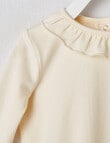 Teeny Weeny Frilled Collar Long-Sleeve Tee, Warm White product photo View 02 S