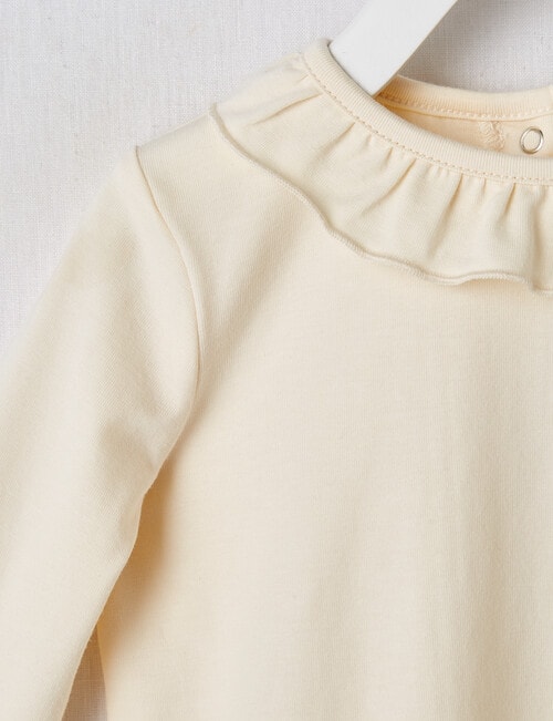 Teeny Weeny Frilled Collar Long-Sleeve Tee, Warm White product photo View 02 L