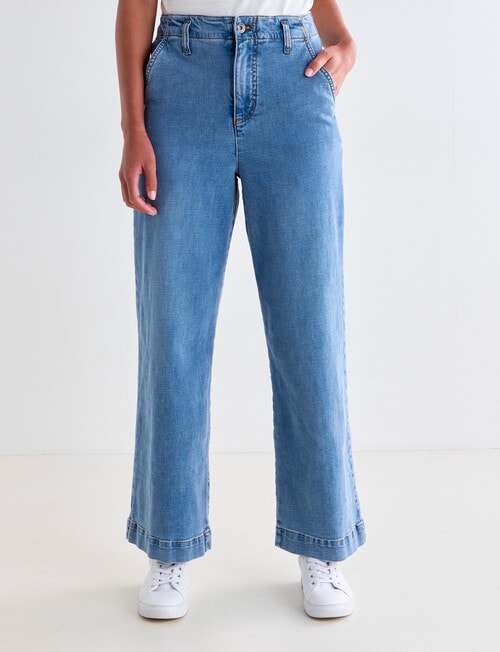 Denim Republic Wide Leg Jean, Mid Blue product photo View 04 L
