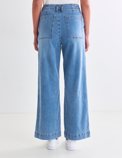 Denim Republic Wide Leg Jean, Mid Blue product photo View 02 L