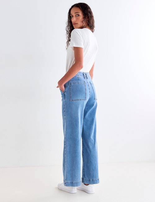 Denim Republic Wide Leg Jean, Mid Blue product photo View 07 L