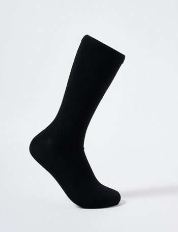 Mazzoni Viscose Blend Crew Dress Sock, Black product photo