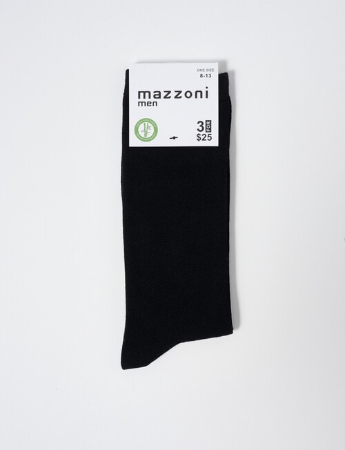Mazzoni Viscose Blend Crew Dress Sock, Black product photo View 02 L