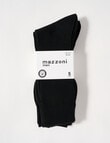 Mazzoni Cotton Rich Rib Dress Sock, 5-Pack, Black product photo View 02 S