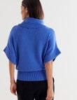 Oliver Black Roll Neck Slouch Top, Brilliant Blue Marle product photo View 02 S