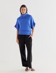 Oliver Black Roll Neck Slouch Top, Brilliant Blue Marle product photo View 03 S
