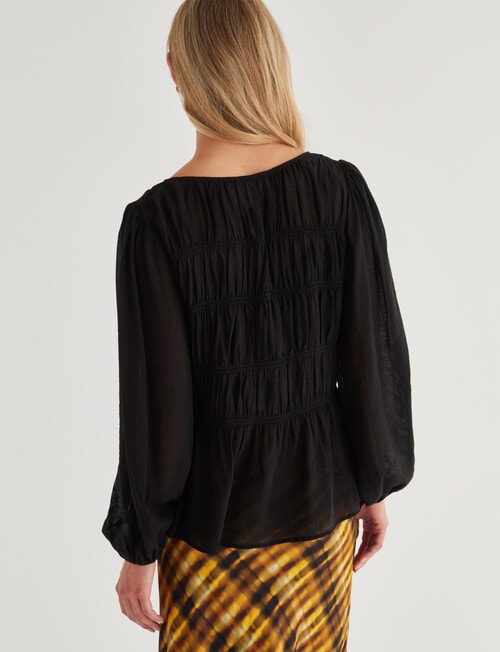 Mineral Suki Long Sleeve Top, Black product photo View 02 L