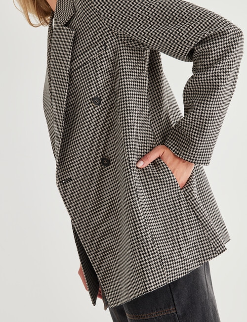Mineral Ash Houndstooth Blazer, Natural & Black product photo View 04 L
