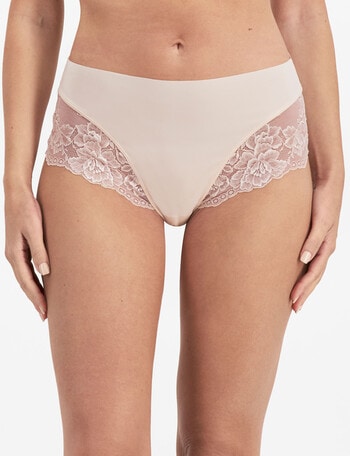 Temple Luxe Lace Hi-Cut Brief, Pastel Rose, 8-14 product photo