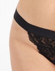 Temple Luxe Lace G-String Brief, Black, 8-14 product photo View 05 S