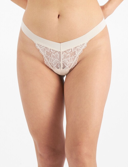 Temple Luxe Lace G-String Brief, Pastel Rose, 8-14 product photo View 05 L