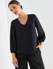 Whistle Neck Layer Top, Black product photo