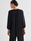 Whistle Neck Layer Top, Black product photo View 02 S