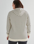 Superfit Curve Stripe Longline Hoodie, Oatmeal product photo View 02 S