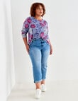 Studio Curve Supersoft Long Sleeve Floral Printed Top, Pinks product photo View 03 S