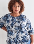 Studio Curve Supersoft Long Sleeve Floral Printed Top, Blues product photo View 04 S