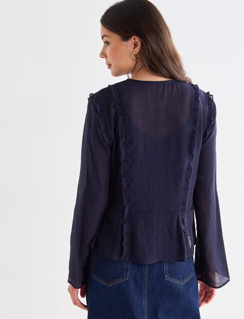 Mineral Lexie Tie Top, Navy product photo View 02 L