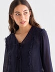 Mineral Lexie Tie Top, Navy product photo View 04 S