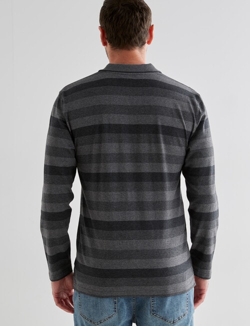 Chisel Engineered Long Sleeve Polo Shirt, Charmarle Stripe product photo View 02 L