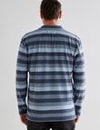 Chisel Engineered Long Sleeve Polo Shirt, Blue Stripe product photo View 02 S