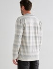 Chisel Engineered Long Sleeve Polo Shirt, Natural Stripe product photo View 02 S