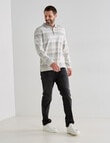 Chisel Engineered Long Sleeve Polo Shirt, Natural Stripe product photo View 03 S