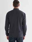 Chisel Lewis 1/4 Zip Fleece Sweater, Charcoal Marle product photo View 02 S