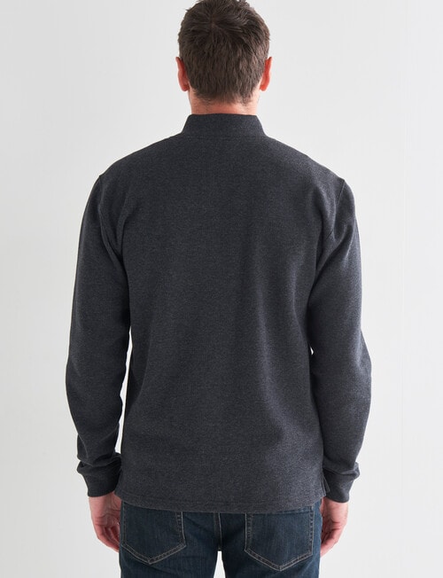 Chisel Lewis 1/4 Zip Fleece Sweater, Charcoal Marle product photo View 02 L