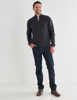 Chisel Lewis 1/4 Zip Fleece Sweater, Charcoal Marle product photo View 03 S
