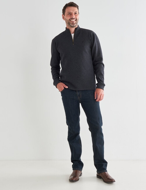 Chisel Lewis 1/4 Zip Fleece Sweater, Charcoal Marle product photo View 03 L