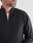 Chisel Lewis 1/4 Zip Fleece Sweater, Charcoal Marle product photo View 04 S