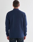 Chisel Lewis 1/4 Zip Fleece Sweater, Navy Marle product photo View 02 S