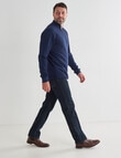 Chisel Lewis 1/4 Zip Fleece Sweater, Navy Marle product photo View 03 S