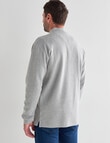 Chisel Lewis 1/4 Zip Fleece Sweater, Grey Marle product photo View 02 S
