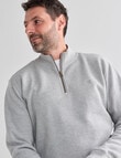 Chisel Lewis 1/4 Zip Fleece Sweater, Grey Marle product photo View 04 S