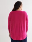 North South Curve Merino Blend Curve Hem Jumper, Pink product photo View 02 S