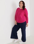 North South Curve Merino Blend Curve Hem Jumper, Pink product photo View 03 S