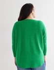 North South Curve Merino Blend Curve Hem Jumper, Green product photo View 02 S