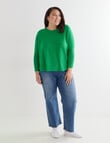 North South Curve Merino Blend Curve Hem Jumper, Green product photo View 03 S