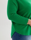 North South Curve Merino Blend Curve Hem Jumper, Green product photo View 04 S
