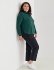 North South Curve Merino Blend Roll Neck Jumper, Emerald product photo View 03 S