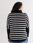 North South Curve Merino Blend Roll Neck Jumper, Stripe product photo View 02 S