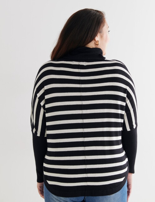 North South Curve Merino Blend Roll Neck Jumper, Stripe product photo View 02 L