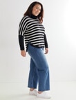 North South Curve Merino Blend Roll Neck Jumper, Stripe product photo View 03 S