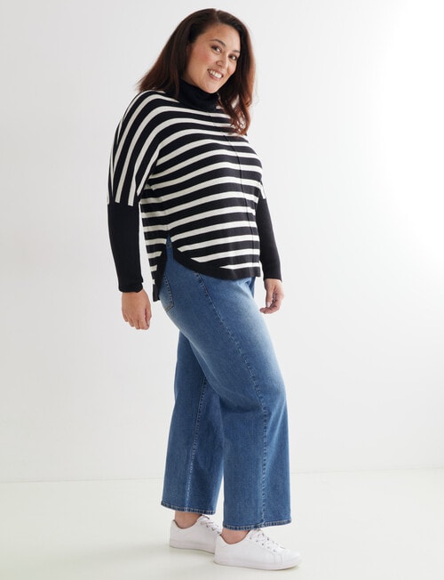 North South Curve Merino Blend Roll Neck Jumper, Stripe product photo View 03 L