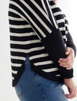 North South Curve Merino Blend Roll Neck Jumper, Stripe product photo View 04 S