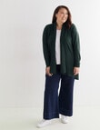 North South Curve Merino Blend Longline Cardigan, Emerald product photo View 03 S
