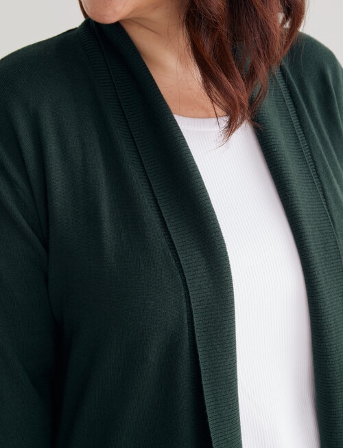 North South Curve Merino Blend Longline Cardigan, Emerald product photo View 04 L